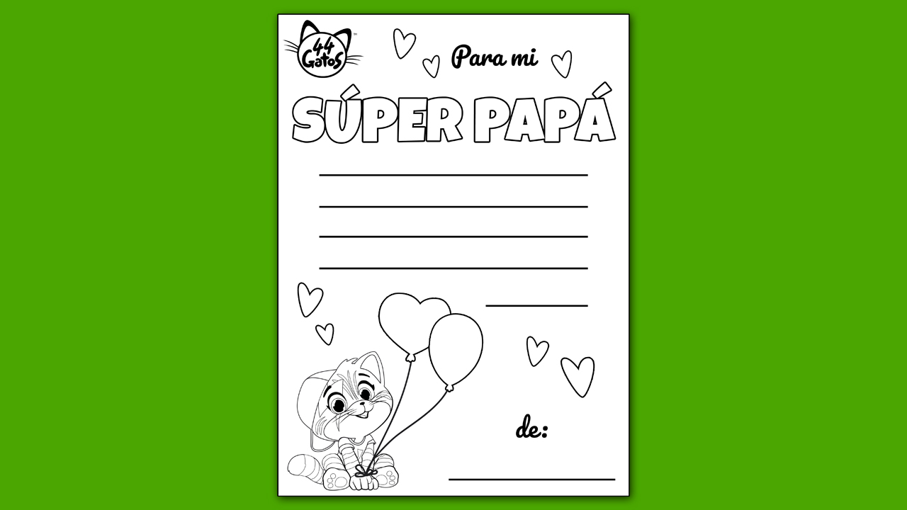 comentario Sembrar carpintero Carta del Día del Padre para imprimir | Imprime & Colorea | 44 Gatos