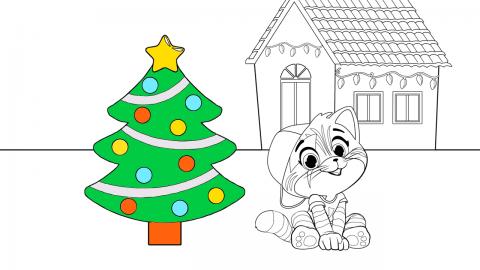 Dibujos de Navidad para imprimir y colorear | Imprime & Colorea | 44 Gatos